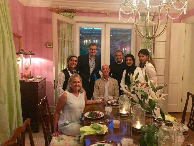 Dinner Hosted by EF Trustee Jim Hovey and wife Carol Hovey (Top Row L-R: Saudi Arabia Fellows '18) Baheirah