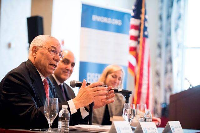 EF Chairman General Colin L. Powell, USA (Retired), EF President George de Lama and EF Vice-President Erin Hillman at the Chairman's Seminar